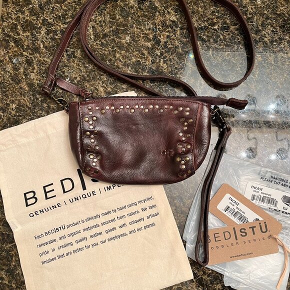 Bed Stu Leather Encase Crossbody/Wristlet/Clutch in Teak Dip Dye - Picture 2 of 13